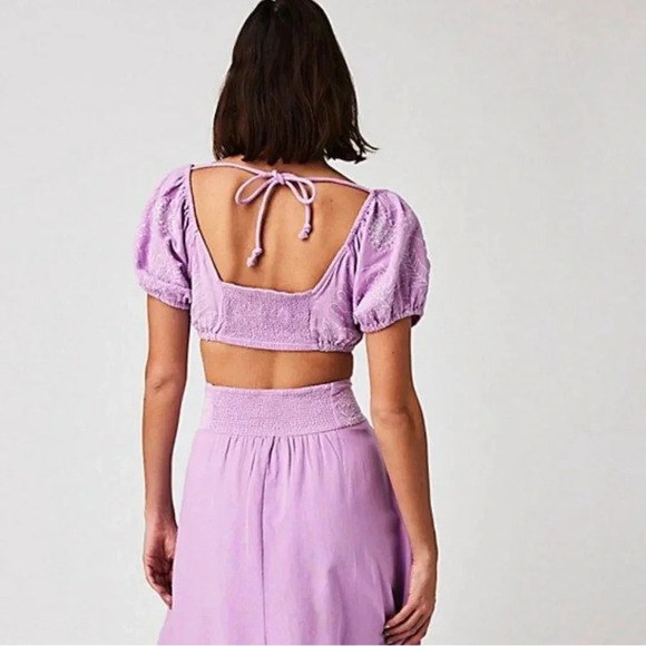 NWT!! Free People - Lotus Set Dress (Top Only) - Orchid/White Combo - Size XS - Picture 3 of 10